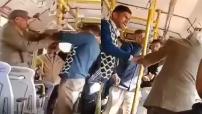 Shocking Video: Retired IAS Officer Slapped by Jaipur Bus Conductor Over Fare Dispute!