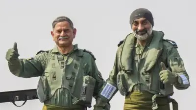 First Army Chief Flies in LCA Tejas