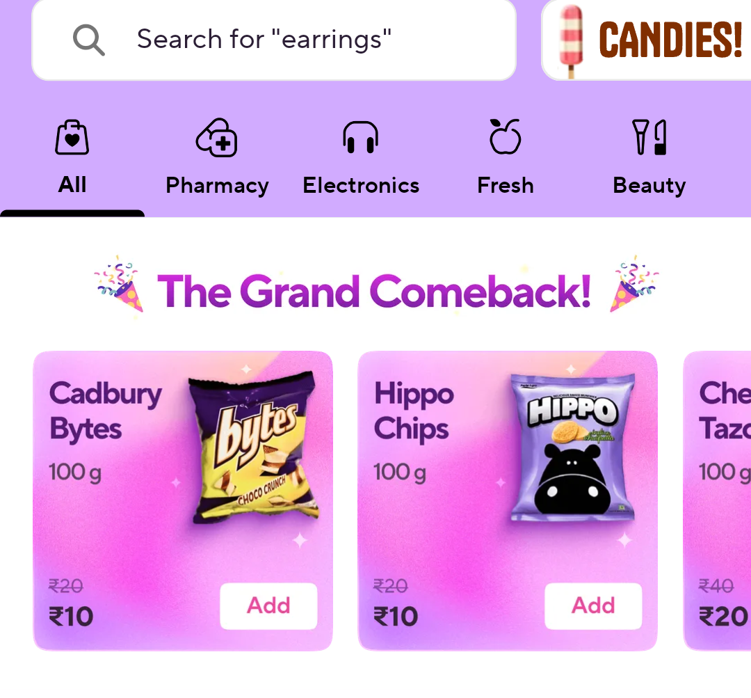 Cadbury Bytes are BACK on Zepto!