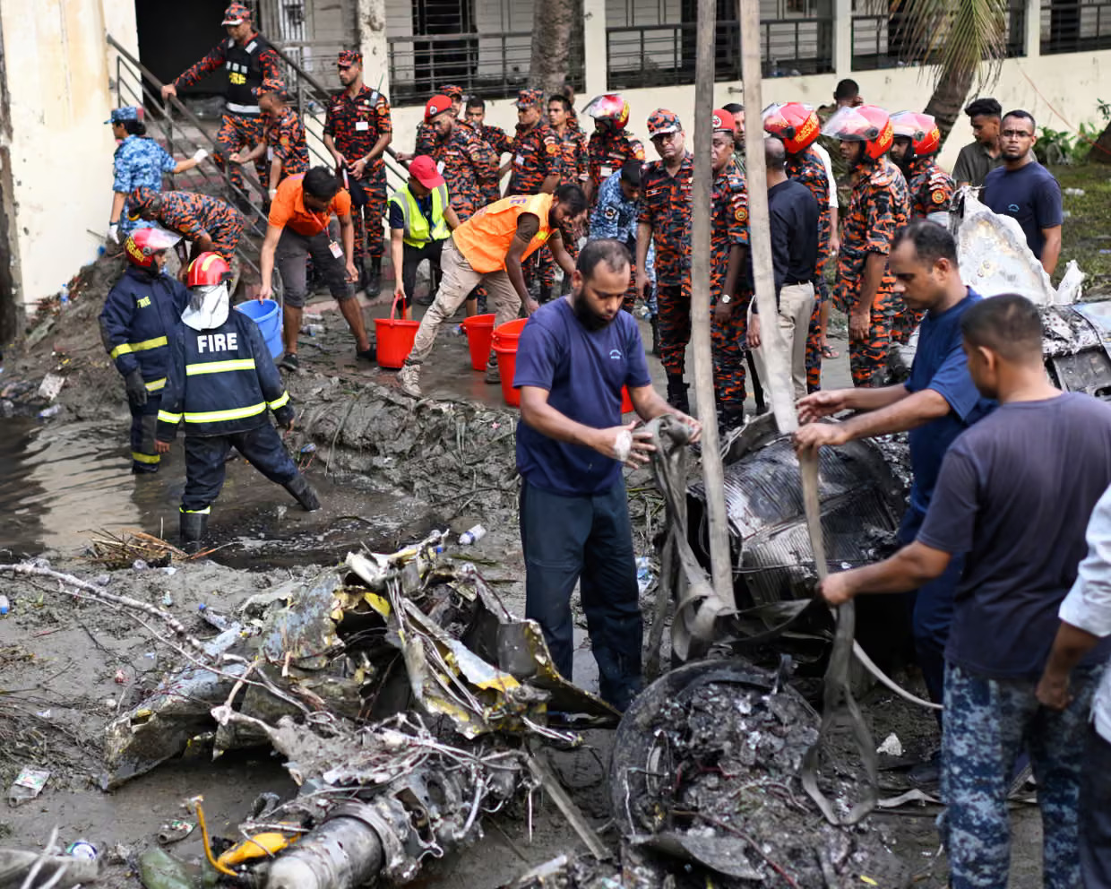 Bangladesh military jet crashes into school campus in Dhaka, killing at least 19