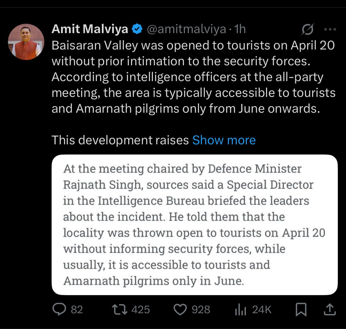 Opposition Questions Security at Baisaran Valley!