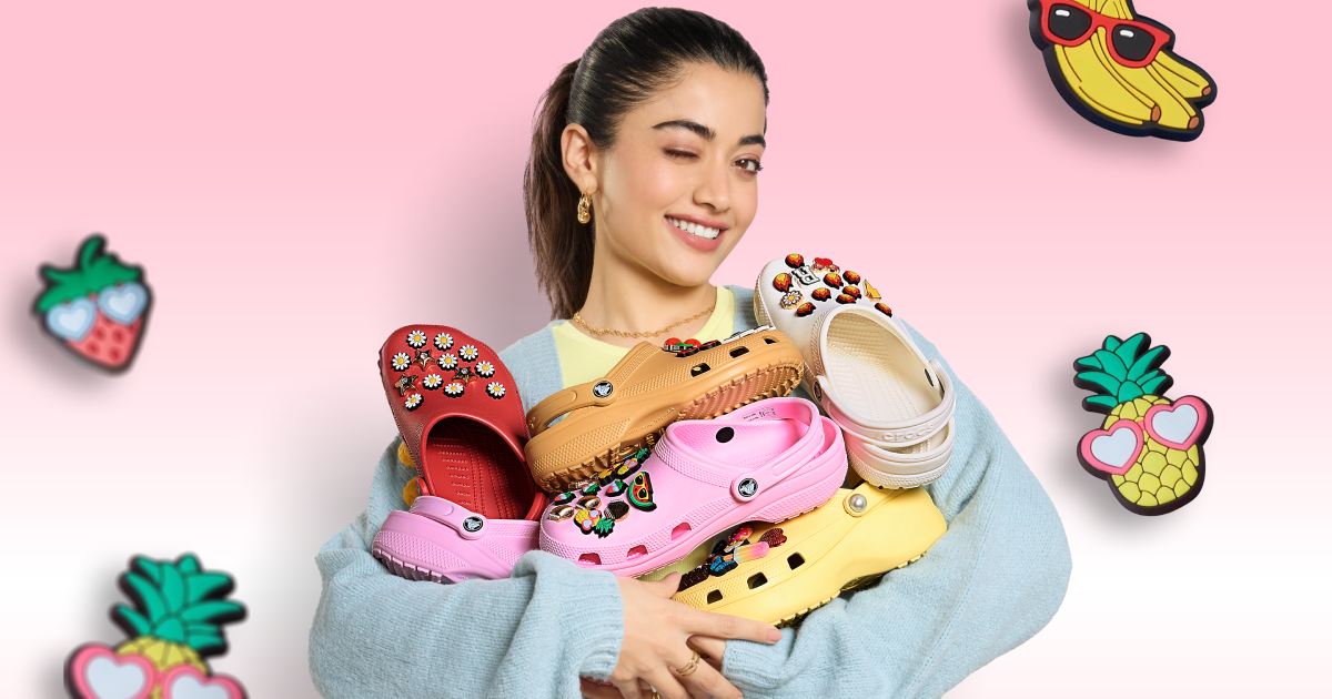Rashmika's bold new Collab with Crocs is Turning Heads!