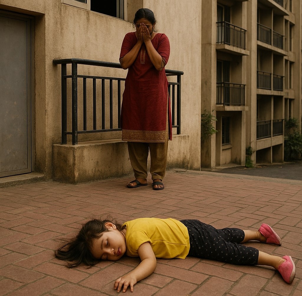 4 year old girl dies after falling from 12th floor!